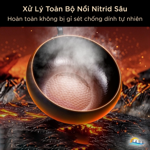 Chảo Sắt Rèn Thủ Công SSGP 28cm Đã Tôi, Chảo Gang Sâu Lòng Chống Dính Tự Nhiên Dùng Bếp Từ, Kèm Nắp