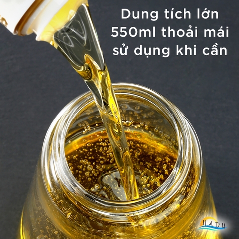 Bình Rót Dầu Ăn Thủy Tinh Borosilicate CCKO 550ml, Vòi Chống Nhỏ Giọt, Nắp Bật, Nhiều Màu