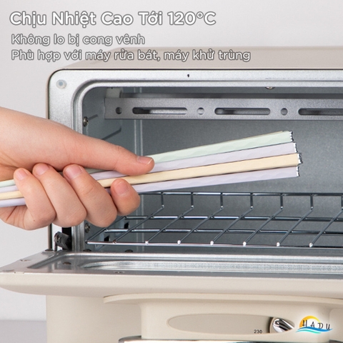 Bộ 5 Đôi Đũa Sợi Thủy Tinh HADU Họa Tiết Hoa Anh Đào, Chống Trơn, Chống Mốc, 24.3cm, Nhiều Màu