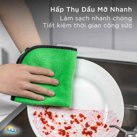 Bộ 4 Khăn Lau Bếp CCKO Siêu Thấm Hút, Không Rụng Lông, Đa Năng, 30x30cm, Nhiều Màu