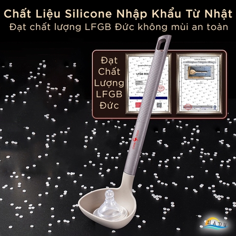 Muôi Múc Canh Ăn Lẩu Silicone Cao Cấp Không Mùi An Toàn Với Lớp Chống Dính Đạt Chất Lượng LFGB Đức SSGP