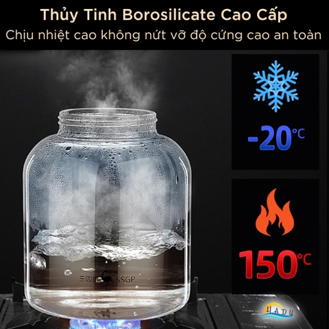 Hũ Thủy Tinh Muối Dưa SSGP, Có Van Xả Khí, Nắp Inox 304, Đạt Chất Lượng LFGB Đức