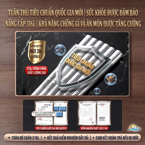 Đũa Ăn Cơm Inox 316L Cao Cấp Sang Trọng Kháng Khuẩn Chống Mốc Chống Trượt Cách Nhiệt SSGP