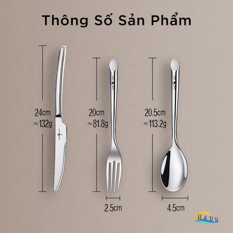 Bộ 12 Món Dao Dĩa Ăn Bít Tết SSGP, Inox 304, Lưỡi Răng Cưa Sắc Bén, Đạt Chất Lượng LFGB Đức