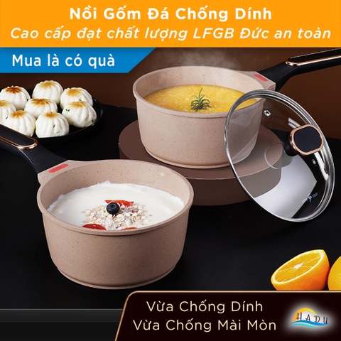 Nồi Chống Dính Bếp Từ SSGP 18cm, Cảm Biến Nhiệt, Đáy 5 Lớp, Phủ Gốm Đá, Đạt Chất Lượng LFGB Đức