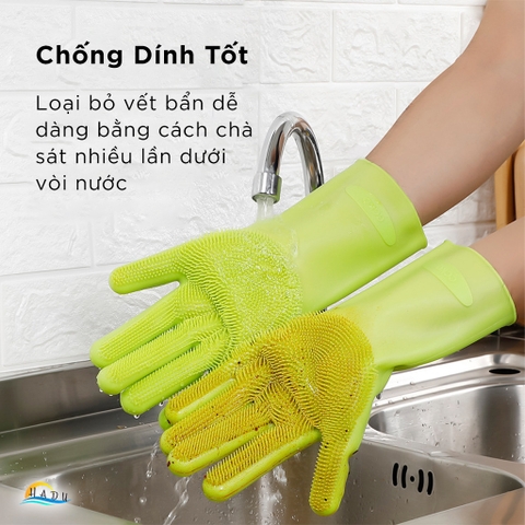 Găng Tay Silicone Cao Cấp FDA, Chịu Nhiệt, Chống Trượt, Đa Năng Rửa Chén, Nồi, Chảo, Thực Phẩm, Tạo Bọt Nhanh CCKO