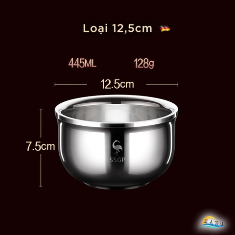 Bát Chén Ăn Cơm Inox 2 Lớp Cách Nhiệt Cao Cấp Cho Bé Kiểu Hàn Quốc Đạt Chất Lượng LFGB Đức SSGP