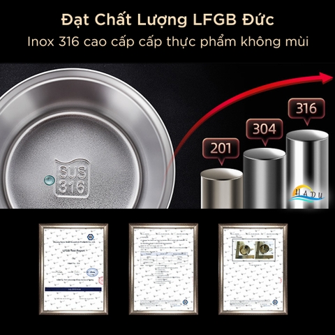 Cốc Giữ Nhiệt Inox 316L SSGP 420ml, 2 Lớp Chân Không, Tay Cầm Vuông, Có Nắp, Đạt Chất Lượng LFGB Đức