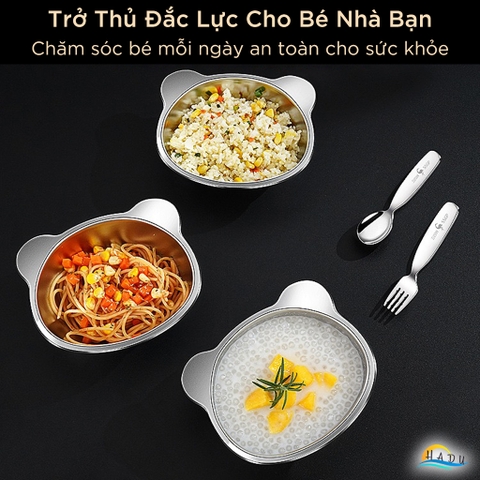 Bát Chén Ăn Dặm Inox 316 Cao Cấp An Toàn Cho Bé – Chống Móp, Dễ Vệ Sinh, Đạt Chất Lượng LFGB Đức SSGP