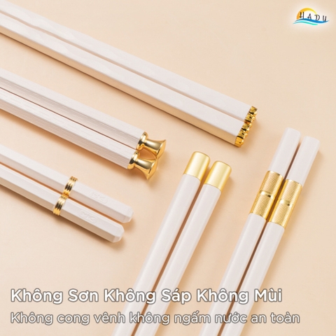 Bộ 5 Đôi Đũa Sợi Thủy Tinh HADU Kháng Khuẩn, Chống Trượt, Chịu Nhiệt, 24.3cm