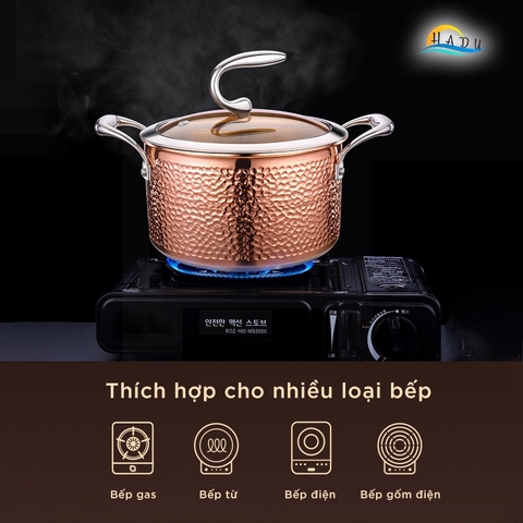 Nồi Inox Bếp Từ 304 3 Đáy Cao Cấp 20cm Đạt Chất Lượng Đức SSGP