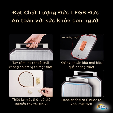 Thớt Inox 304 2 Mặt Dày Kháng Khuẩn Size Lớn Nhỏ Cao Cấp Đạt Chất Lượng Đức SSGP