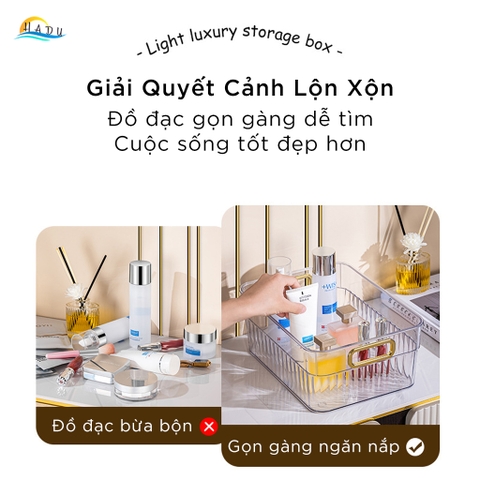 Khay Đựng Mỹ Phẩm Để Bàn CCKO, Nhựa PET Trong Suốt, Đa Năng, 29x20cm, Nhiều Màu