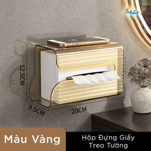 Hộp Đựng Khăn Giấy Treo Tường CCKO, Có Khay Đựng Đồ, Nhựa PET, Dán Tường, Nhiều Màu