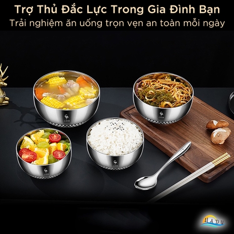 Bát Tô Inox 304 Cao Cấp – Chống Va Đập, Cách Nhiệt, Sáng Bóng Sang Trọng, Đạt Tiêu Chuẩn LFGB Đức SSGP