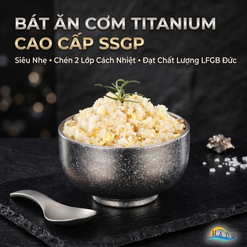 Bát Titan Cách Nhiệt 2 Lớp SSGP, Nguyên Chất, Siêu Nhẹ 100g, 11.5cm, Đạt Chất Lượng LFGB Đức