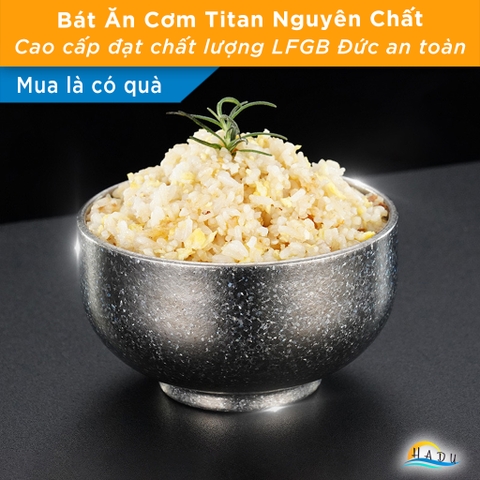 Bát Titan Cách Nhiệt 2 Lớp SSGP, Nguyên Chất, Siêu Nhẹ 100g, 11.5cm, Đạt Chất Lượng LFGB Đức