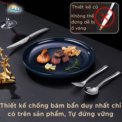 Bộ 12 Món Dao Dĩa Ăn Bít Tết SSGP, Inox 304, Lưỡi Răng Cưa Sắc Bén, Đạt Chất Lượng LFGB Đức