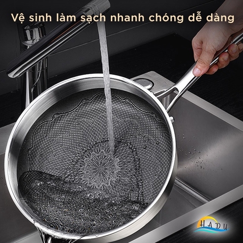Chảo Chống Dính Lòng Sâu Bếp Từ SSGP 26cm, Thân Inox 316, Phủ Dupont Mỹ, Đáy 5 Lớp, Đạt Chất Lượng LFGB Đức
