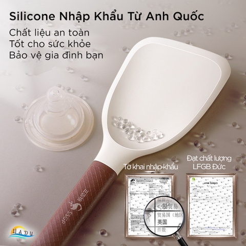 Xẻng Lật Silicone SSGP Không Trầy Xước Nồi, Lõi Thép, Đạt Chất Lượng LFGB Đức