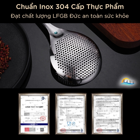 Muôi Múc Canh Inox 304 SSGP, Lòng Sâu, Tay Cầm Rộng Chống Trượt, Đạt Chất Lượng LFGB Đức
