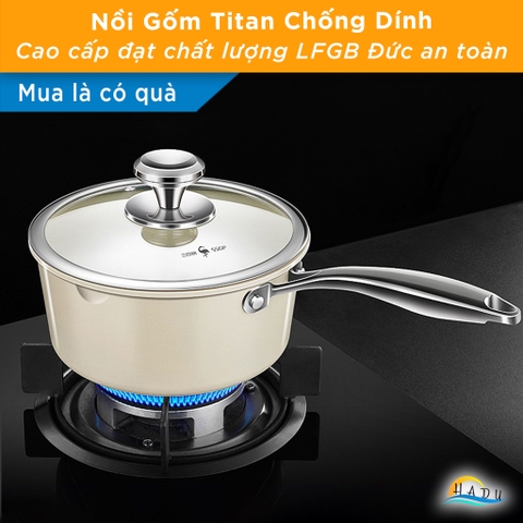 Nồi Chống Dính Bếp Từ SSGP 18cm 20cm, Gốm Titan, Phủ Ceramic Greblon, Đạt Chất Lượng LFGB Đức