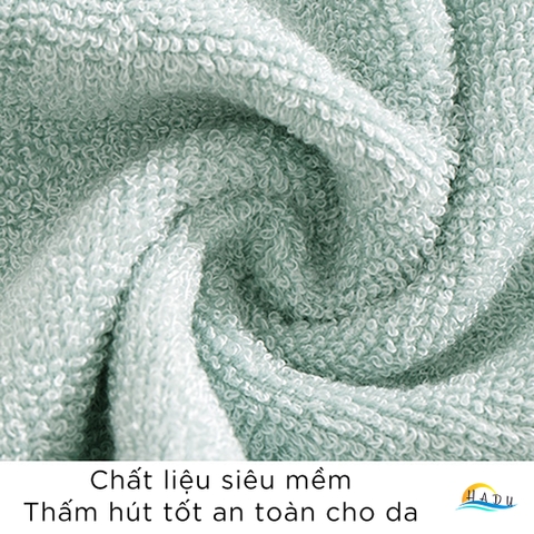 Khăn Mặt Cho Bé HADU, Cotton Sợi Tre, Kháng Khuẩn, Siêu Mềm Mại, 26x48cm, Nhiều Màu