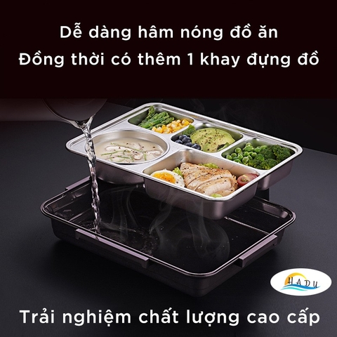 Hộp Đựng Cơm Văn Phòng 4 Tầng Cao Cấp – Giữ Nhiệt, Nhựa PP + Inox 304 An Toàn, Tiện Lợi Mang Đi SSGP