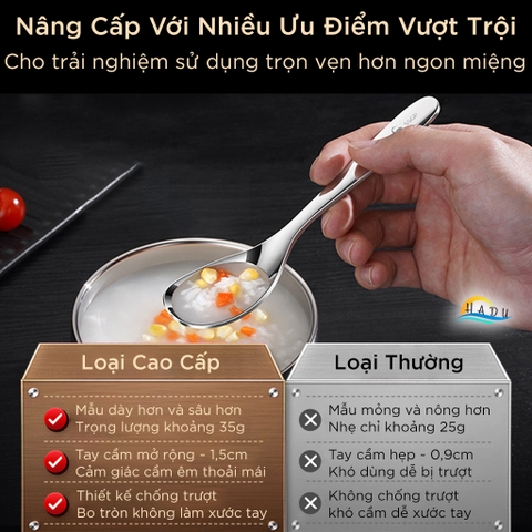 Thìa Phục Vụ Đa Năng SSGP, Inox 316L, Đầu Sâu, Kháng Khuẩn, Đạt Chất Lượng LFGB Đức