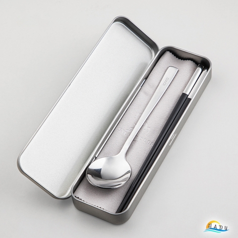 Bộ Thìa Đũa Cá Nhân Văn Phòng Inox Có Hộp Không Gỉ Cao Cấp Đạt Chất Lượng Đức HADU