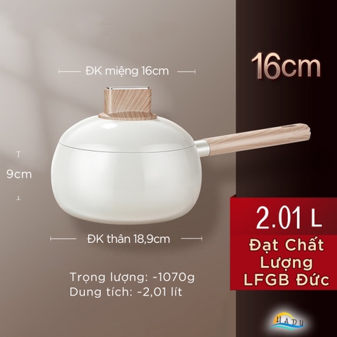 Nồi Chống Dính Mini 16cm – Ceramic Cao Cấp, Hợp Kim Nhôm, Kháng Khuẩn 99.99%, Dùng Cho Mọi Loại Bếp SSGP
