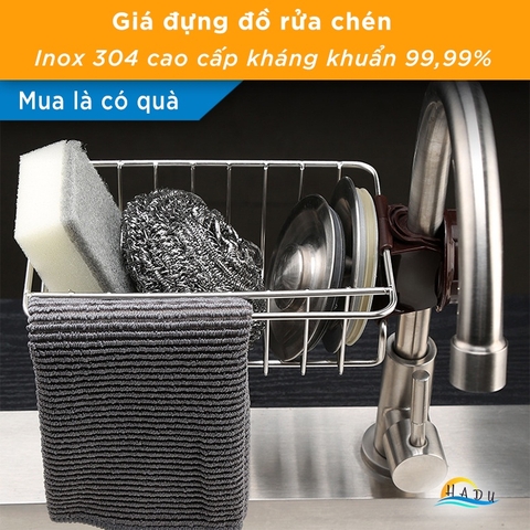 Giá Để Đồ Rửa Bát Có Móc Treo Inox Mẫu Mới Cao Cấp Đạt Chất Lượng Đức SSGP
