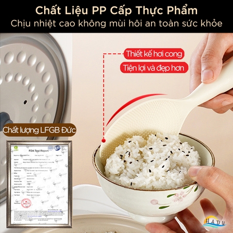 Muôi Xới Cơm Chống Dính SSGP, Nhựa PP, Không Trầy Xước Nồi, Đạt Chất Lượng LFGB Đức