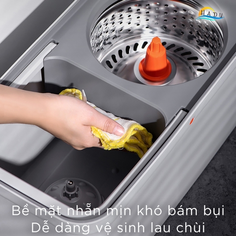 Bộ Lau Nhà Xoay 360° CCKO, Tự Giặt và Vắt Thông Minh, Kèm 2 Bông Lau Microfiber