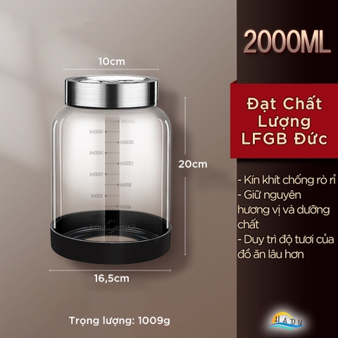 Hũ Thủy Tinh Muối Dưa SSGP, Có Van Xả Khí, Nắp Inox 304, Đạt Chất Lượng LFGB Đức