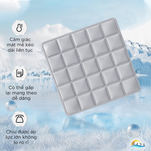 Đệm Ngồi Gel Làm Mát HADU Cho Ghế Văn Phòng, Chống Thấm, Gấp Gọn