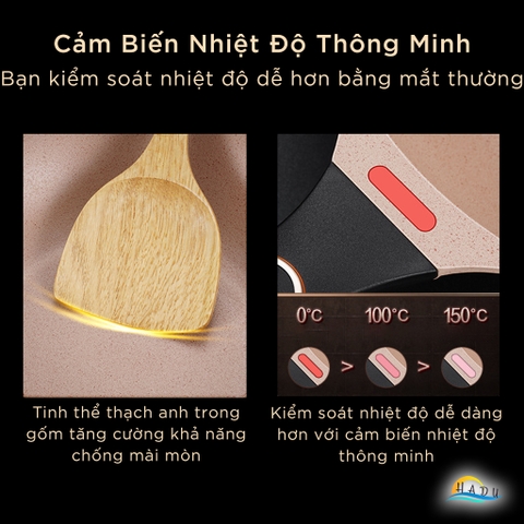 Chảo Chống Dính Lòng Sâu Bếp Từ SSGP 26cm 28cm, Phủ Ceramic Đá, Nắp Kính Tự Đứng, Đạt Chất Lượng LFGB Đức