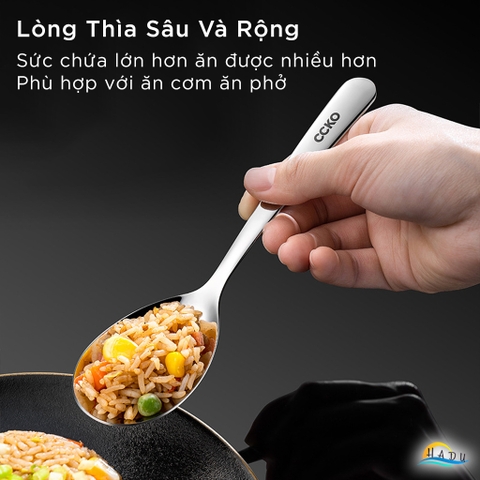 Thìa Ăn Phở Inox 304 CCKO, Đúc Nguyên Khối, Lòng Sâu, 3 Size