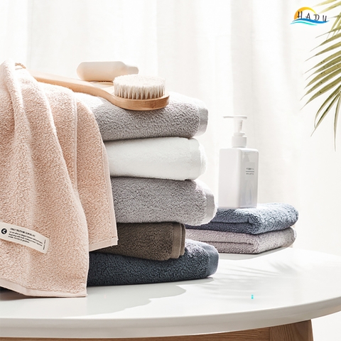 Khăn Tắm Cotton HADU Kháng Khuẩn, Siêu Mềm Mại, Thấm Hút Tốt, 70x140cm, Nhiều Màu