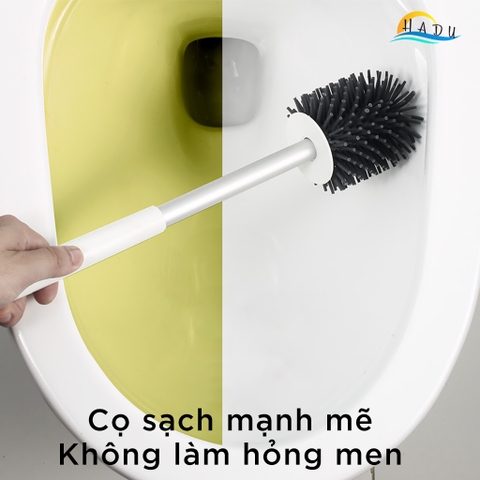 Cọ Bồn Cầu Silicon Dán Tường CCKO, Đế Thông Gió Chống Đọng Nước, Đầu Cọ Mềm, Màu Xám