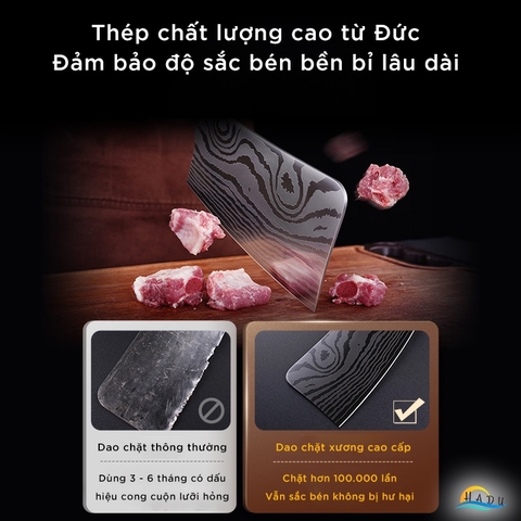 Dao Chặt Xương Cao Cấp Inox 304 – Sắc Bén, Bền Bỉ, Thiết Kế Sang Trọng Cho Nhà Bếp SSGP