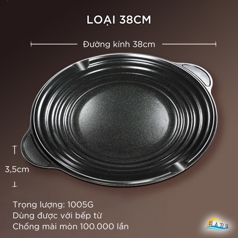 Chảo Nướng Gốm Titan SSGP Chống Dính, Size 32cm 38cm, Độ Cứng 9H, Không PFOA, Đạt Chất Lượng LFGB Đức