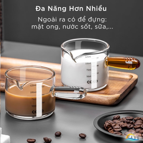 Cốc Rót Cà Phê Thủy Tinh Borosilicate CCKO 150ml, Chịu Nhiệt, Trong Suốt