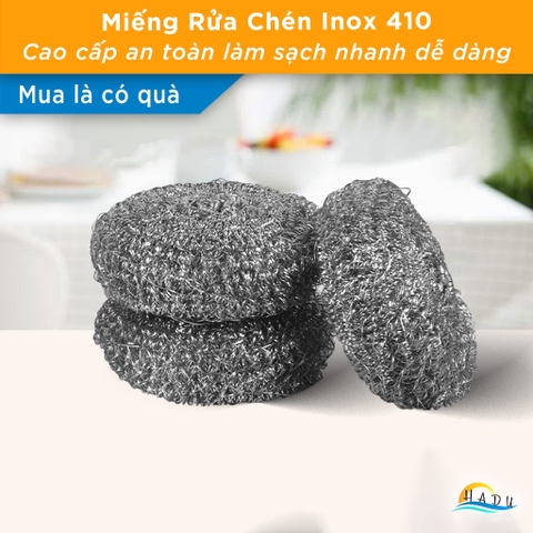 Miếng Rửa Chén Inox 410 Cao Cấp – Sạch Nhanh, Không Gỉ, Bền Bỉ Theo Thời Gian HADU