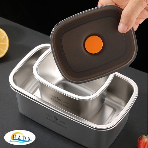 Hộp Bảo Quản Tủ Lạnh Inox 304 SSGP, Nắp Silicone Kín Khí, Chống Rò Rỉ, Đạt Chất Lượng LFGB Đức