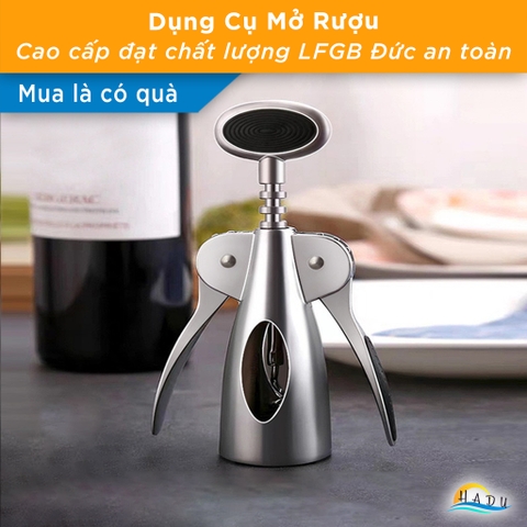 Dụng Cụ Mở Rượu Vang SSGP Kiểu Cánh Bướm, Hợp Kim Kẽm, Trợ Lực, Đạt Chất Lượng LFGB Đức