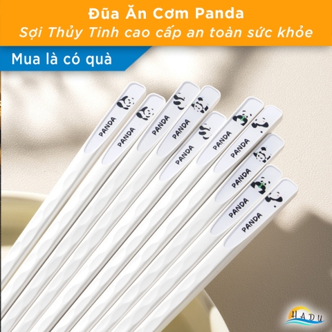 Bộ 5 Đôi Đũa Sợi Thủy Tinh HADU Kháng Khuẩn, Chống Mốc, Đầu Nhám Chống Trơn, Màu Trắng