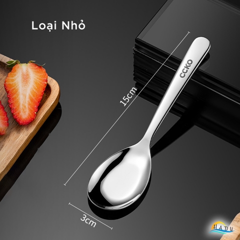 Thìa Ăn Phở Inox 304 CCKO, Đúc Nguyên Khối, Lòng Sâu, 3 Size