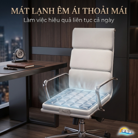 Đệm Ngồi Gel Làm Mát HADU Cho Ghế Văn Phòng, Chống Thấm, Gấp Gọn