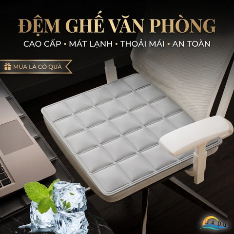 Đệm Ngồi Gel Làm Mát HADU Cho Ghế Văn Phòng, Chống Thấm, Gấp Gọn